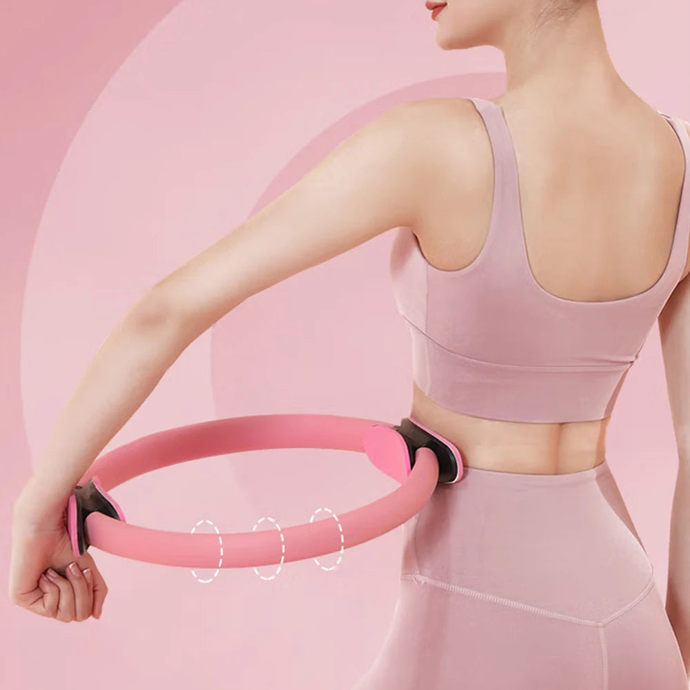 Pilates Ring Fitness Ring with Non Slip Handles Flexible Resistance Exercise Equipment Portable for Toning Inner & Outer Thighs
