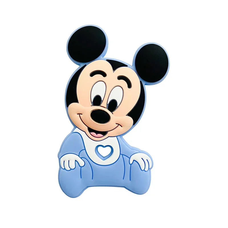 1pcs Silicone Cartoon Stlch Donald Duck Baby Teether Rodent BPA Food Free Silicone Teeth Nursing Pacifier Clip Silicone Bead