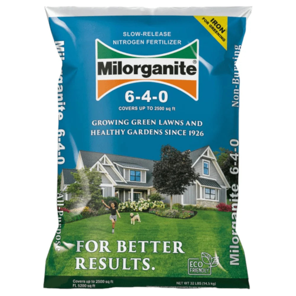 Long Lasting All Purpose Lawn Fertilizer 6-4-0 Slow Release Non Burning Organic 32 lb Cuts Mowing Time Reduces Watering NPK 10