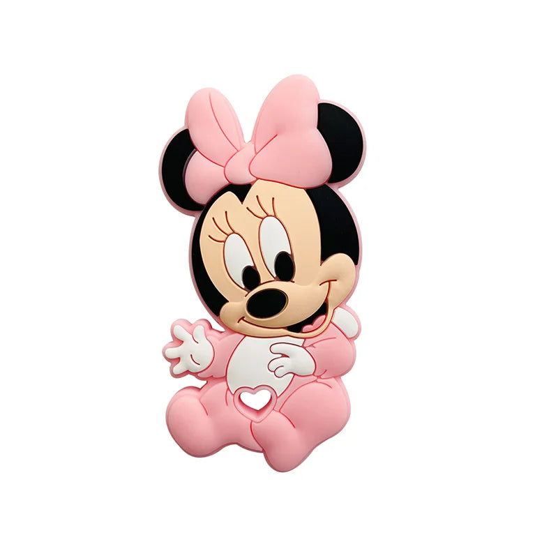 1pcs Silicone Cartoon Stlch Donald Duck Baby Teether Rodent BPA Food Free Silicone Teeth Nursing Pacifier Clip Silicone Bead