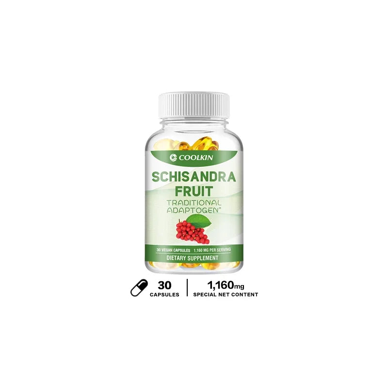 Organic Schisandra Capsules - Relieve Stress, Cardiovascular Health, Boost Immunity - Non-GMO, Gluten-free