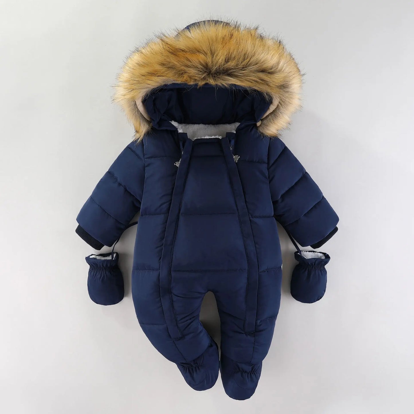 YBFSKID Baby Girls Winter Jumpsuits Plus Velvet Warm Newborn Babys Overalls Infant Girls Snowsuit Toddler Romper Outerwear Coats