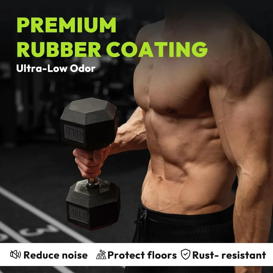 Hex Dumbbell Set 2.5400 lb Rubber Encased Exercise Fitness Dumbbells Weights Dumbbells Set of 2 Hand Weight for Strength Traini