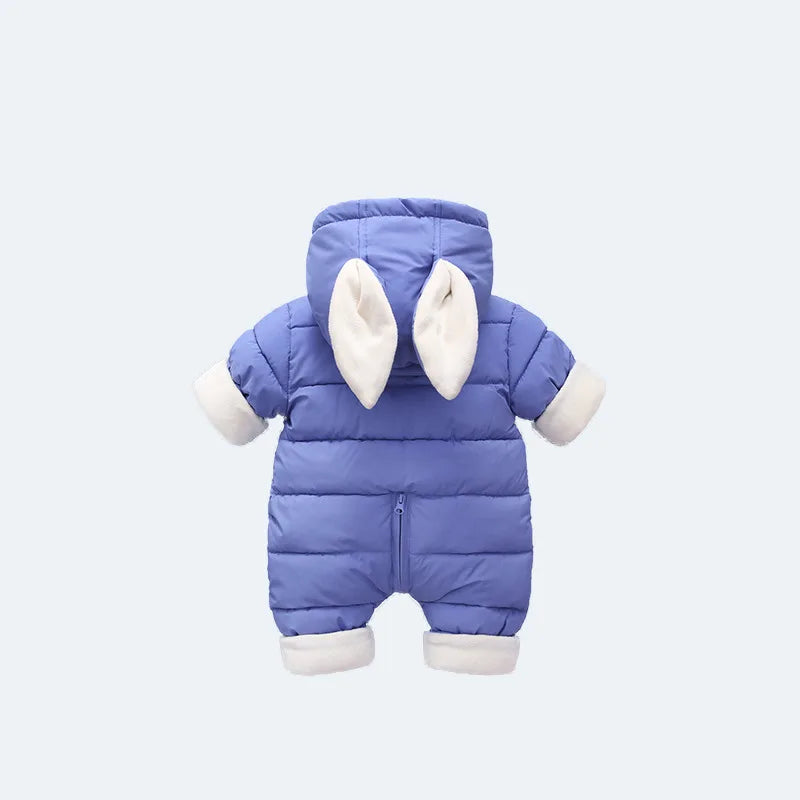 OLEKID 2025 Winter Baby Romper Plus Velvet Warm Baby Girl Snowsuit Cartoon Rabbit Baby Boys Jumpsuit Toddler Girl Overalls