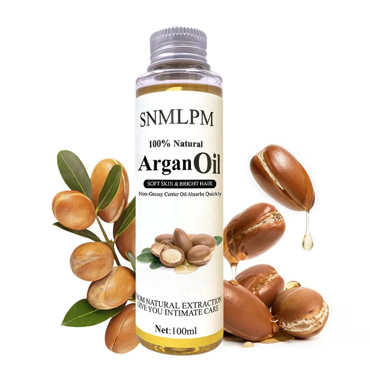100% Pure Organic Moroccan Argan Oil For Hair, Skin, Nails, Cuticles, Face, Beards Cold Pressed, Unscented Soft Skin Bright Hair