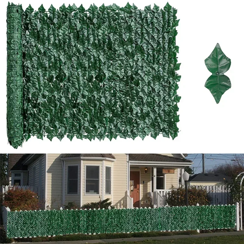 100X300cm Artificial Ivy Fence Plant Grass Wall Panel Faux Green Leaf Hedge Privacy Screen Outdoor Home Garden Balcony Decor