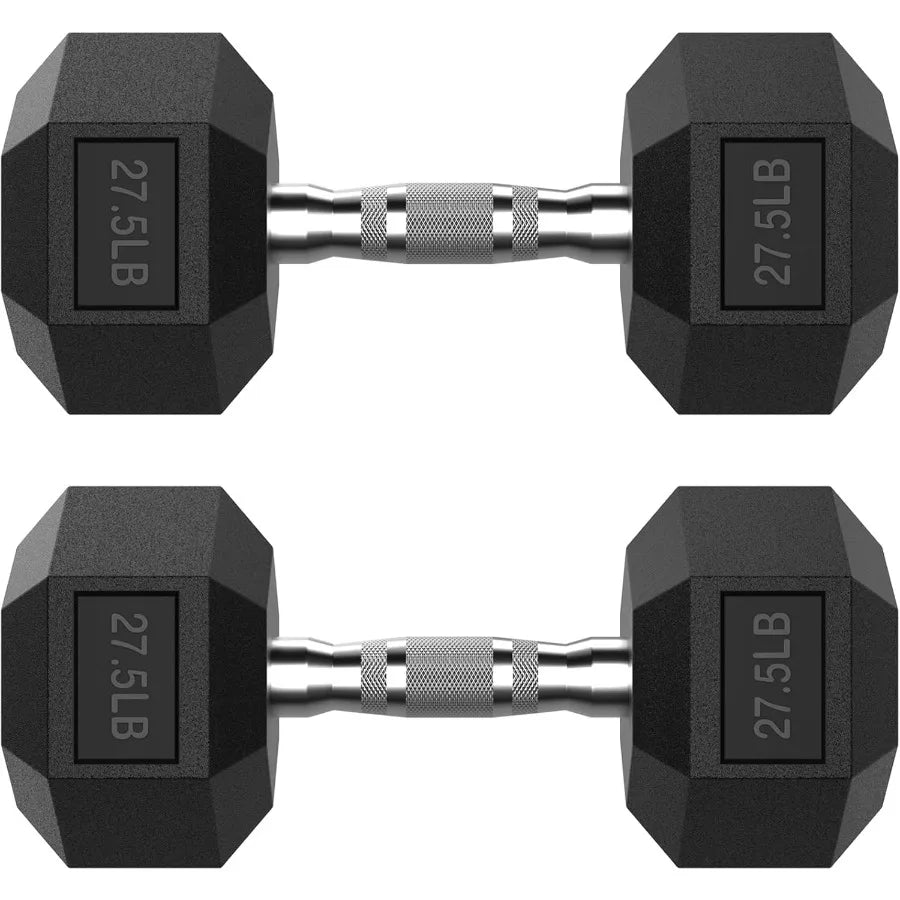 Hex Dumbbell Set 2.5400 lb Rubber Encased Exercise Fitness Dumbbells Weights Dumbbells Set of 2 Hand Weight for Strength Traini