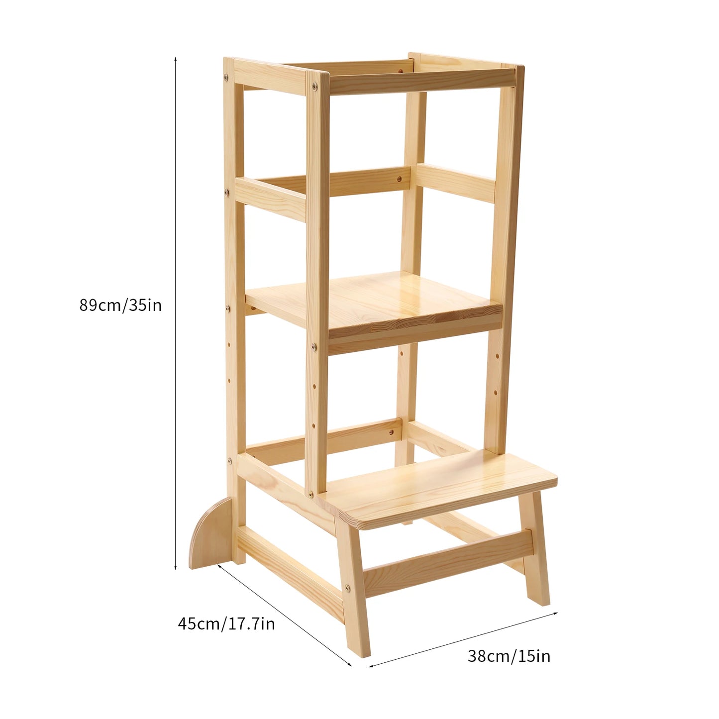 Under 6 Years Old Kid Kitchen Step Stool, Kids Standing Tower with Safety Rails for Toddlers
