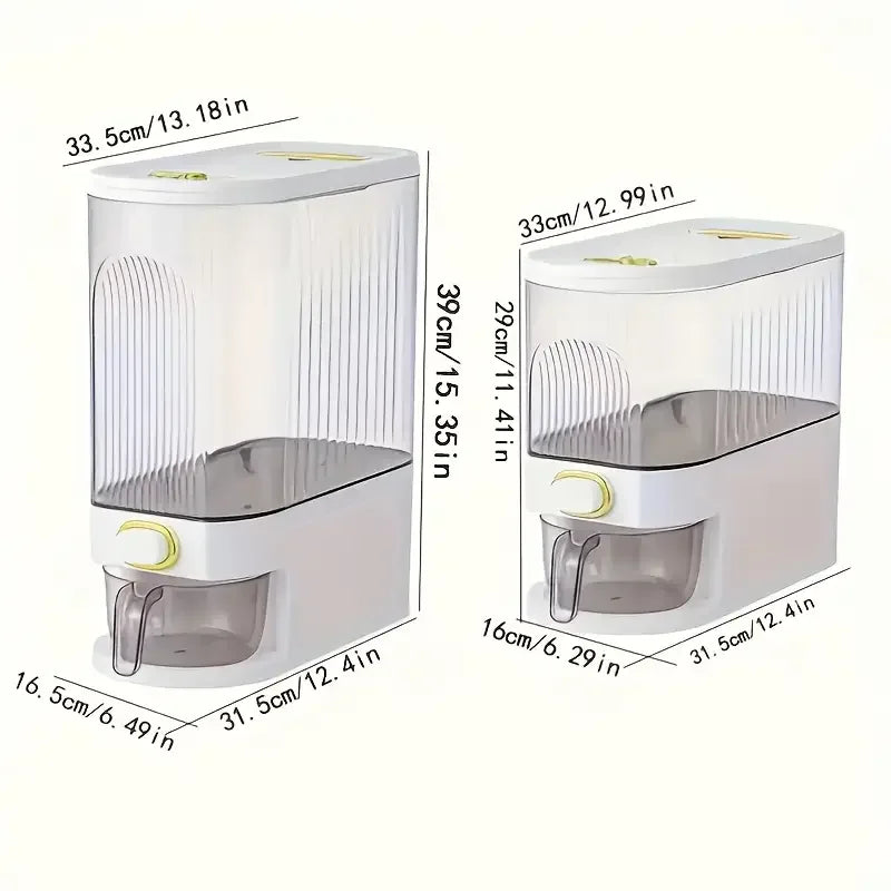 11.02LB 22.05LB metering distributor, large dry food storage container, food distributor for kitchen organization and food stora