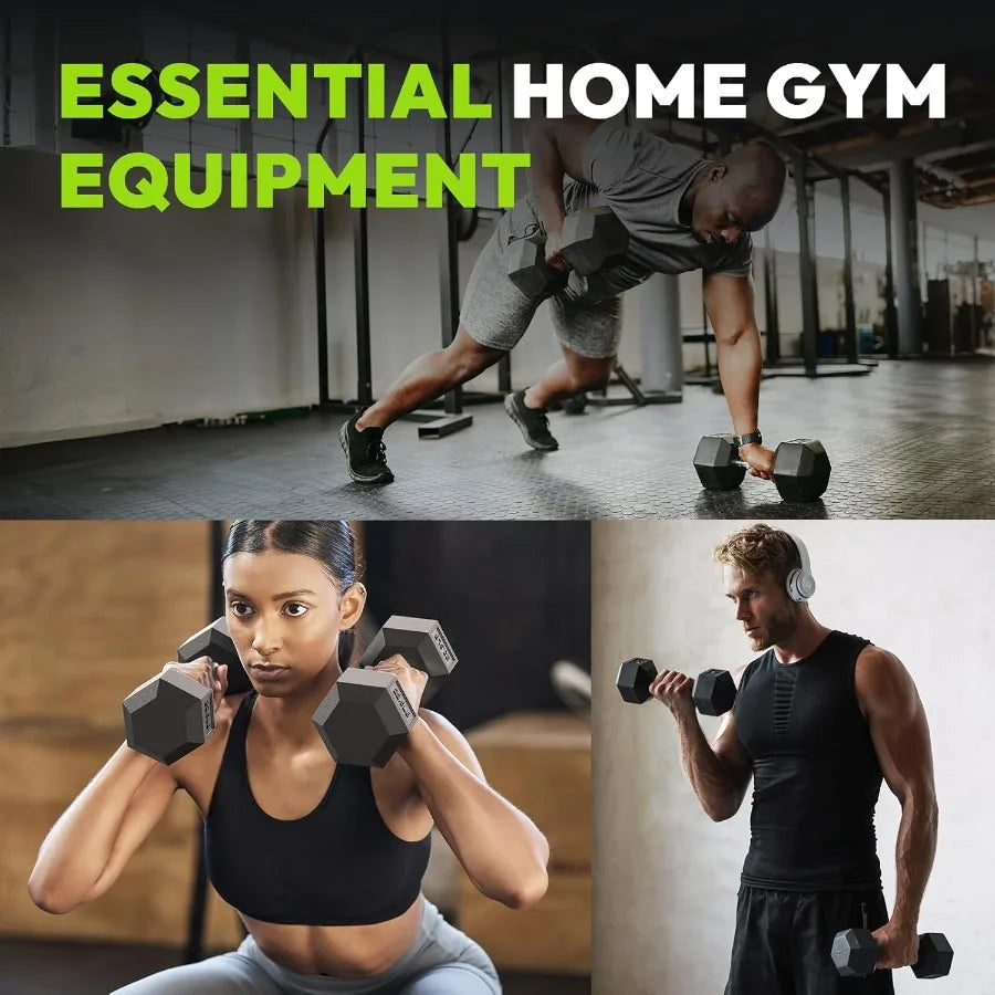 Hex Dumbbell Set 2.5400 lb Rubber Encased Exercise Fitness Dumbbells Weights Dumbbells Set of 2 Hand Weight for Strength Traini