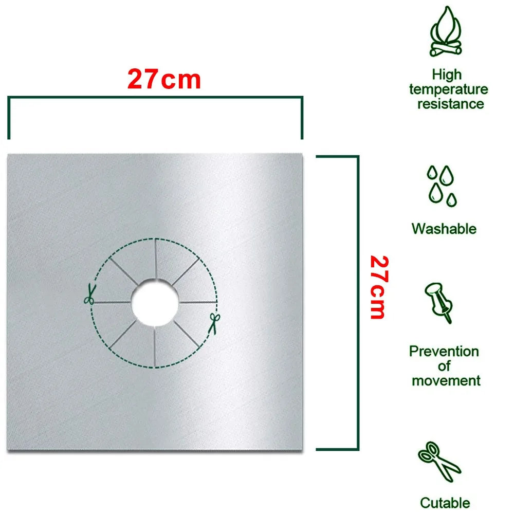 Gas Stove Burner Covers Square Heat-resistant Oil-proof Reusable Stove Protector Pads Non-Stick Stovetop Liner Kitchen Tools