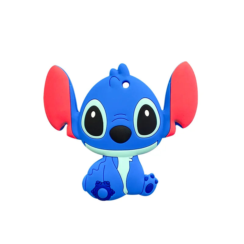 1pcs Silicone Cartoon Stlch Donald Duck Baby Teether Rodent BPA Food Free Silicone Teeth Nursing Pacifier Clip Silicone Bead