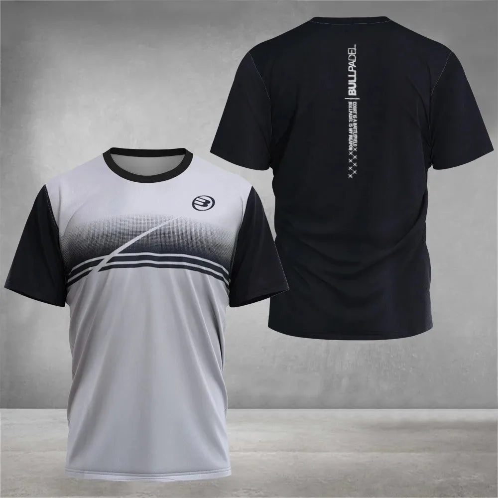 2024 Boutique Fashion Tennis Sports Short Sleeve Summer New Men's Fitness Sports Breathable T-shirt Men's Padel Quick Drying Top