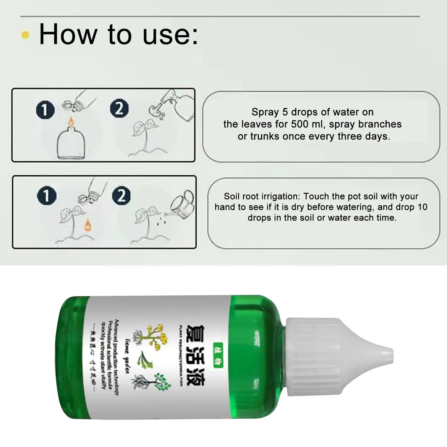 Plant Nutrients Liquid 50ml Outdoor and Soil Growing Plant Food Promotes Healthy & Strong Growth Fertilizing Liquid Concentrate
