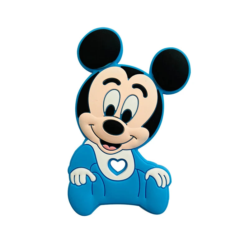 1pcs Silicone Cartoon Stlch Donald Duck Baby Teether Rodent BPA Food Free Silicone Teeth Nursing Pacifier Clip Silicone Bead