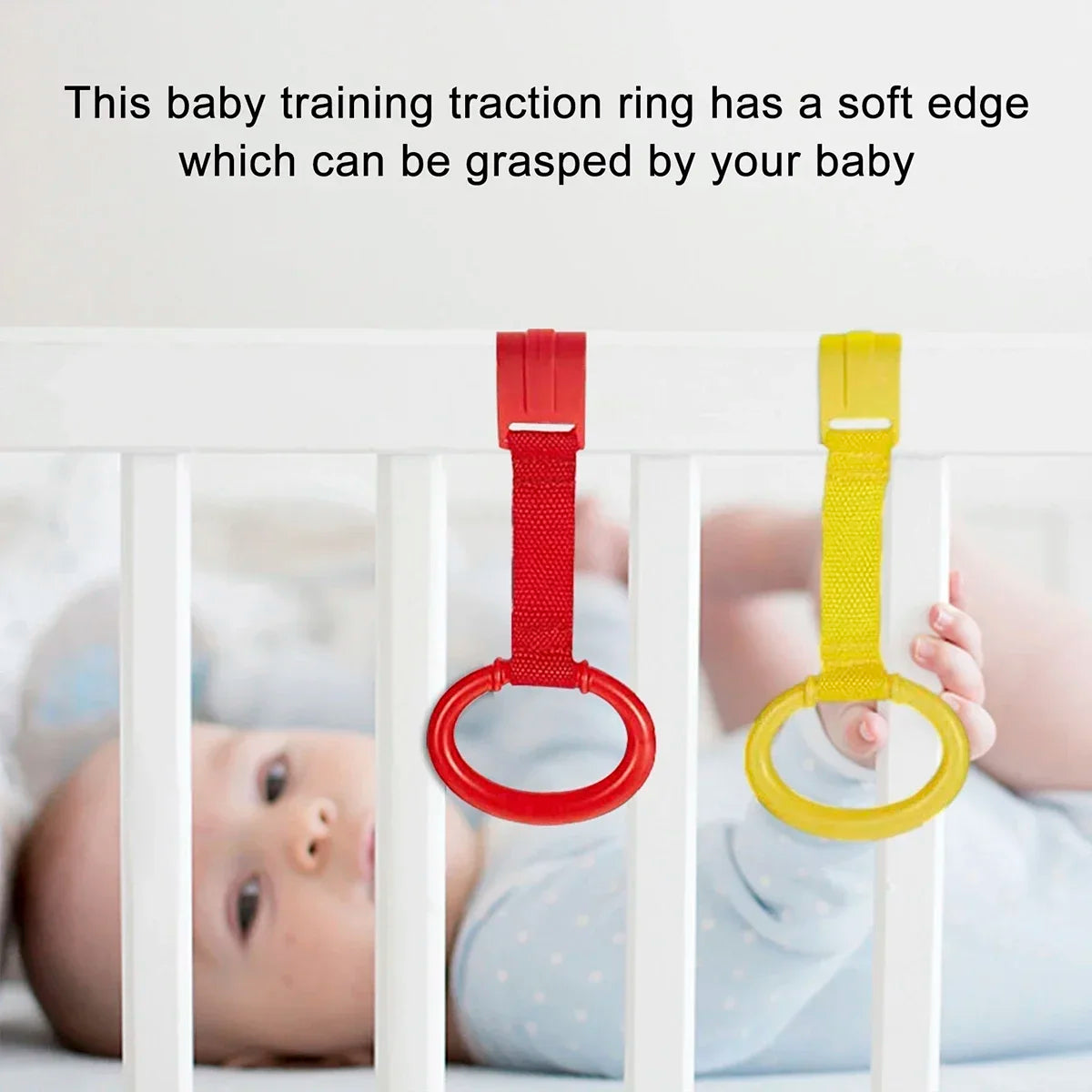 4pcs Baby Cot Rings Walking Assistant Rings Baby Crib Pull Rings for Walking Training Baby Stand up Ring Protection Ergonomic