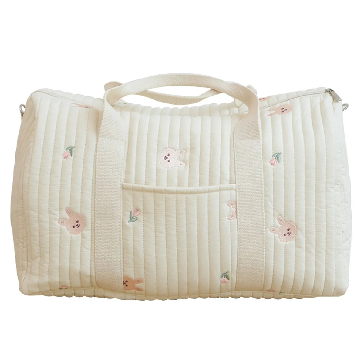 Ins Baby Diaper Bags Embroidered Nappy Organizer Messenger Bag Cute Cartoon Shoulder Bag with Zipper Luggage ToteBag for Travel