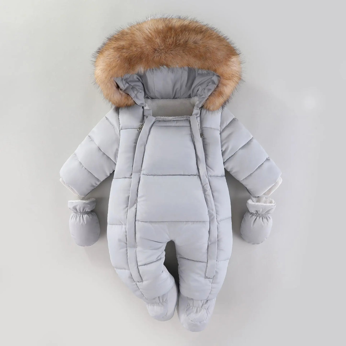 YBFSKID Baby Girls Winter Jumpsuits Plus Velvet Warm Newborn Babys Overalls Infant Girls Snowsuit Toddler Romper Outerwear Coats