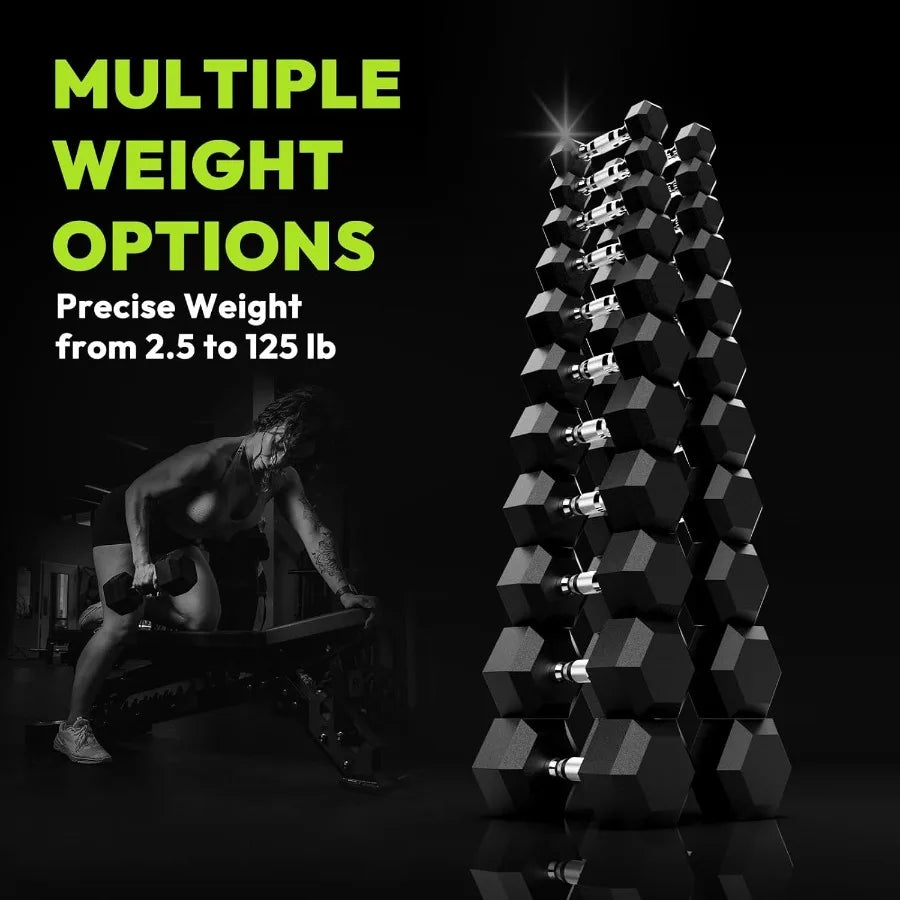 Hex Dumbbell Set 2.5400 lb Rubber Encased Exercise Fitness Dumbbells Weights Dumbbells Set of 2 Hand Weight for Strength Traini
