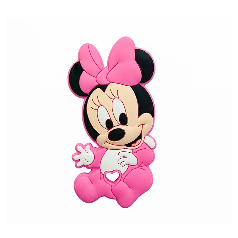 1pcs Silicone Cartoon Stlch Donald Duck Baby Teether Rodent BPA Food Free Silicone Teeth Nursing Pacifier Clip Silicone Bead