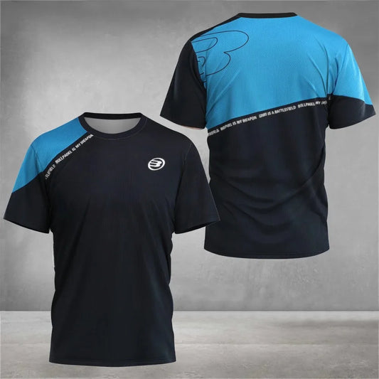 2024 Boutique Fashion Tennis Sports Short Sleeve Summer New Men's Fitness Sports Breathable T-shirt Men's Padel Quick Drying Top
