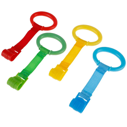 4pcs Baby Cot Rings Walking Assistant Rings Baby Crib Pull Rings for Walking Training Baby Stand up Ring Protection Ergonomic