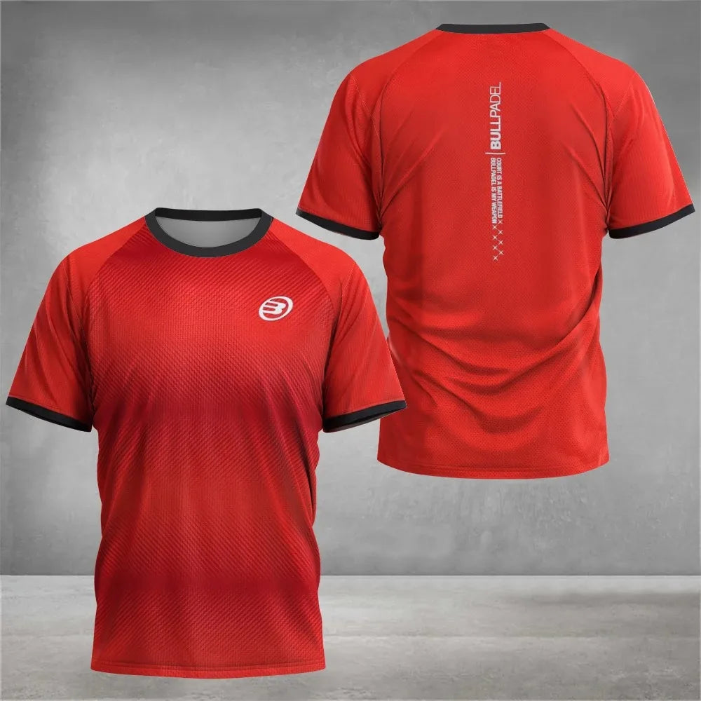 2024 Boutique Fashion Tennis Sports Short Sleeve Summer New Men's Fitness Sports Breathable T-shirt Men's Padel Quick Drying Top