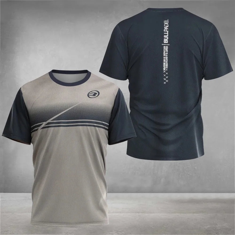 2024 Boutique Fashion Tennis Sports Short Sleeve Summer New Men's Fitness Sports Breathable T-shirt Men's Padel Quick Drying Top