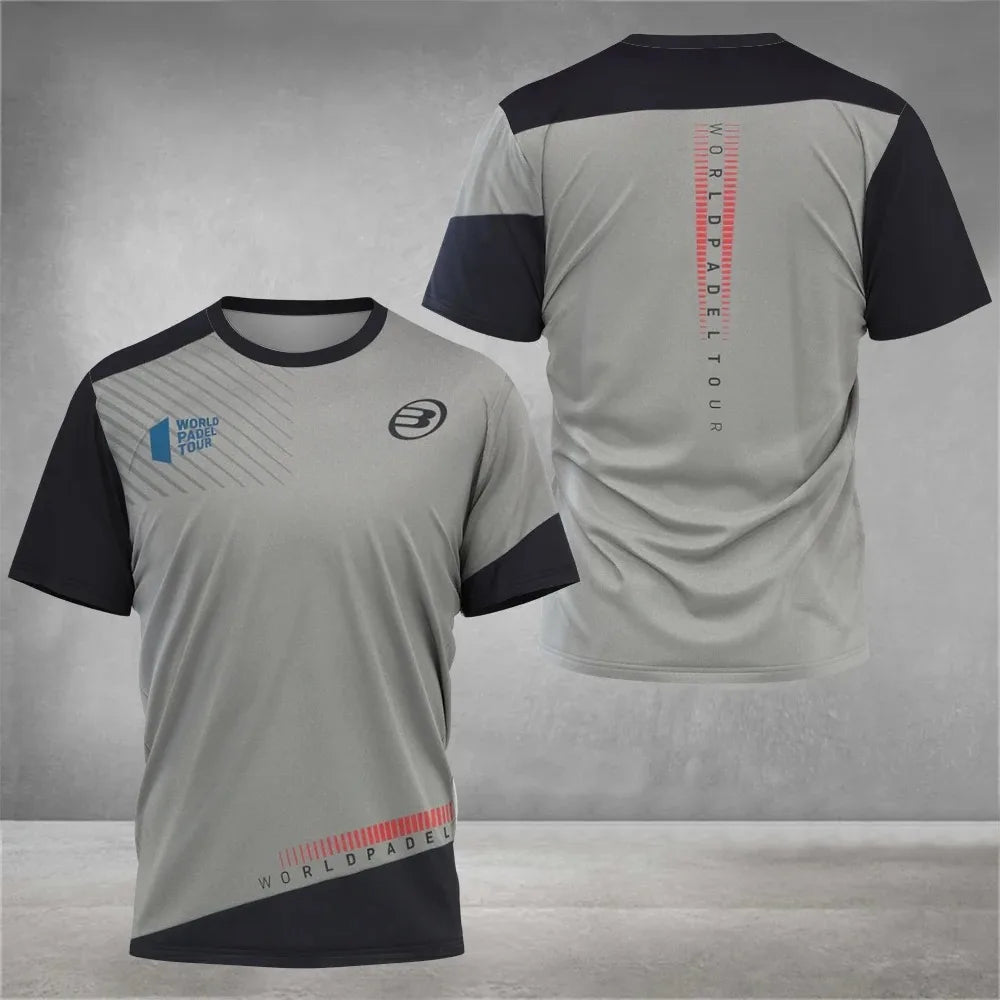 2024 Boutique Fashion Tennis Sports Short Sleeve Summer New Men's Fitness Sports Breathable T-shirt Men's Padel Quick Drying Top