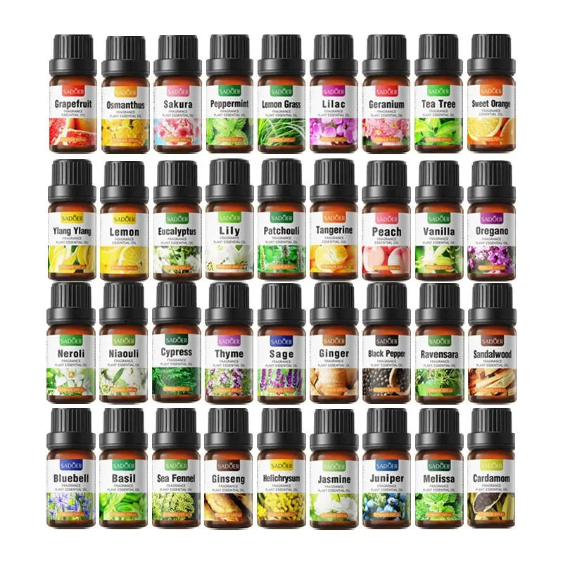 Organic Aromatherapy Essential Oils Pure Plant Oil Diffusers Humidifiers Hair Body Care Candle Making Lavender Chamomile