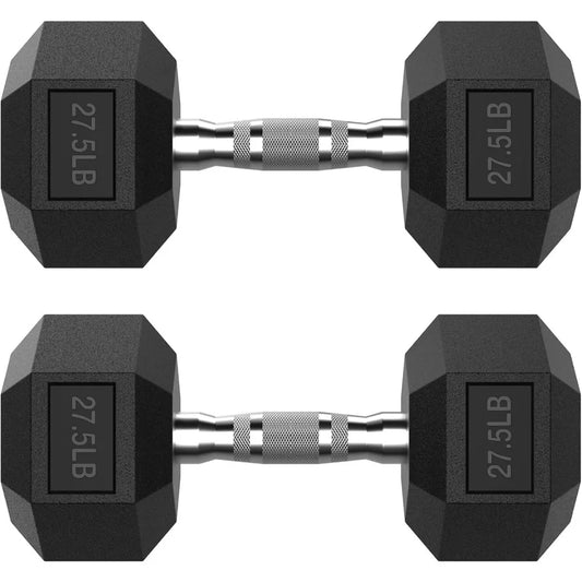 Hex Dumbbell Set 2.5400 lb Rubber Encased Exercise Fitness Dumbbells Weights Dumbbells Set of 2 Hand Weight for Strength Traini