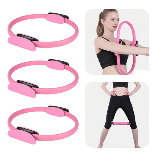 Pilates Ring Fitness Ring with Non Slip Handles Flexible Resistance Exercise Equipment Portable for Toning Inner & Outer Thighs