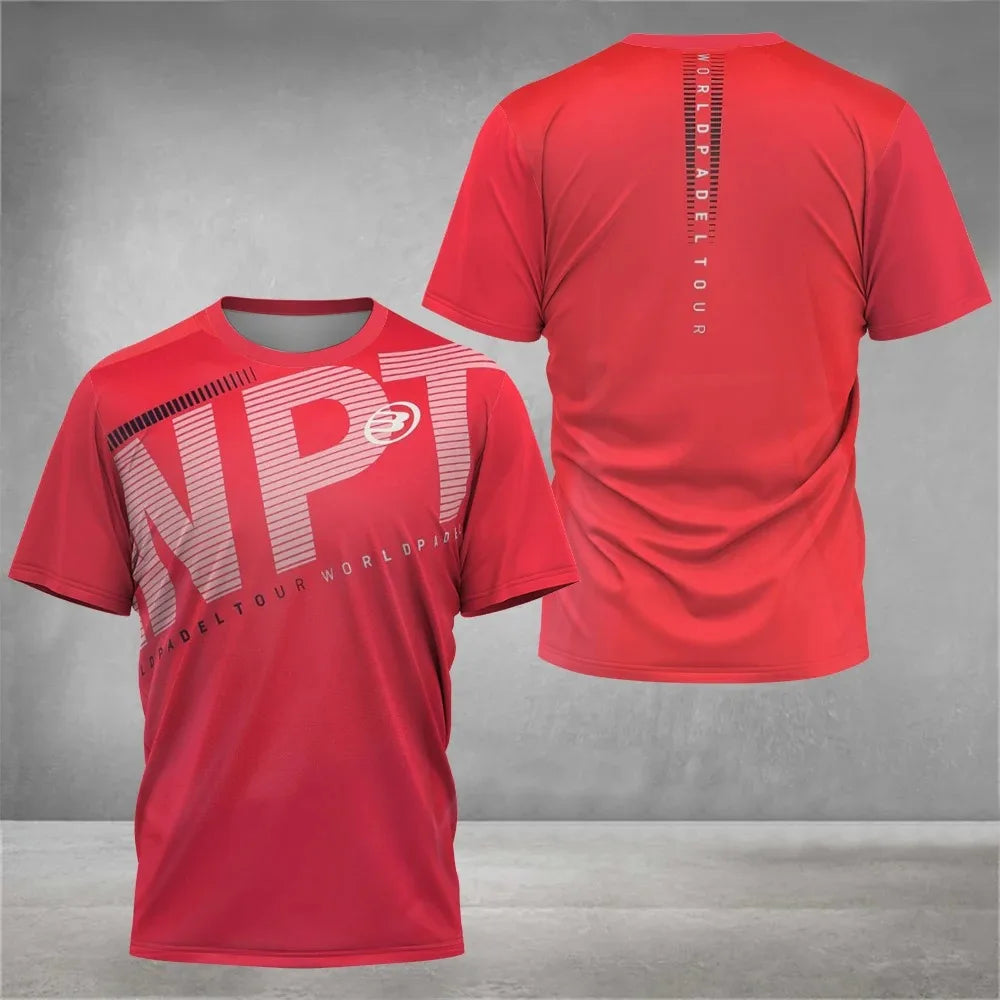 2024 Boutique Fashion Tennis Sports Short Sleeve Summer New Men's Fitness Sports Breathable T-shirt Men's Padel Quick Drying Top